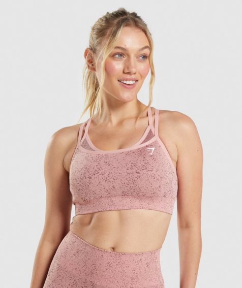 Women's Gymshark Adapt Fleck Seamless Sports Bra Pink | CA 07158D